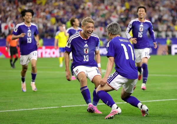 日本由前田大然(Daizen Maeda)在第56分鐘完成一段流暢團隊配合後破門