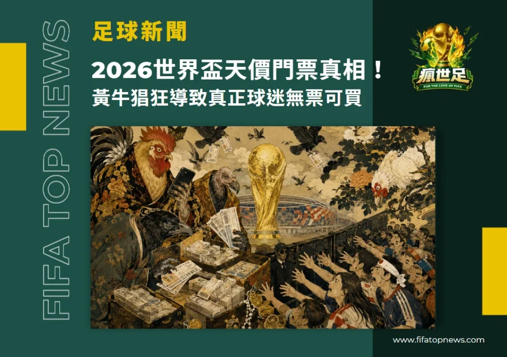 2026世界盃天價門票真相!黃牛猖狂導致真正球迷無票可買!